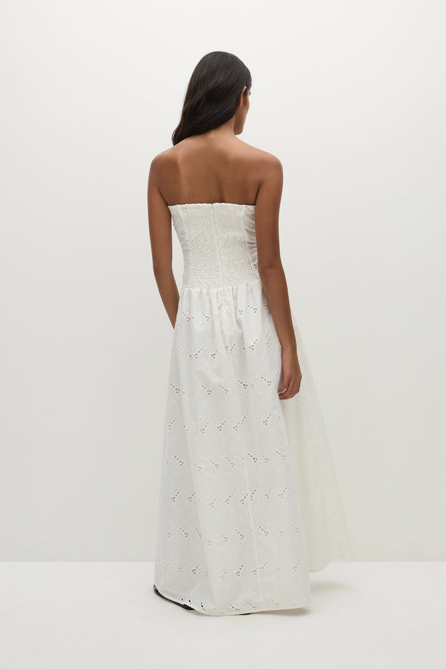 Moa Maxi Dress Birgitta Broderie Anglaise White