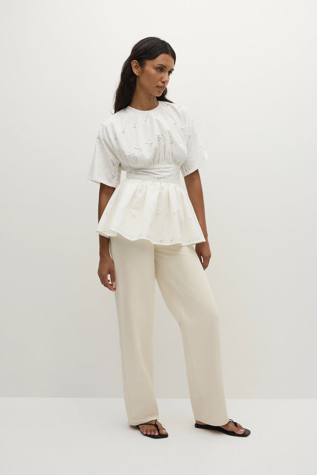 Vilde Top Birgitta Broderie Anglaise White