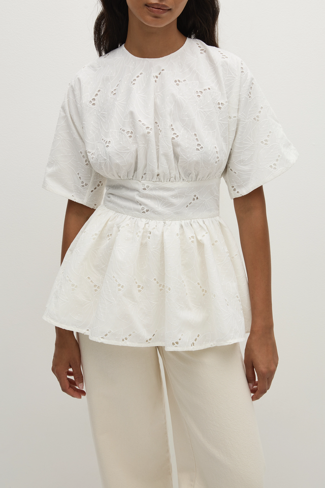 Vilde Top Birgitta Broderie Anglaise White