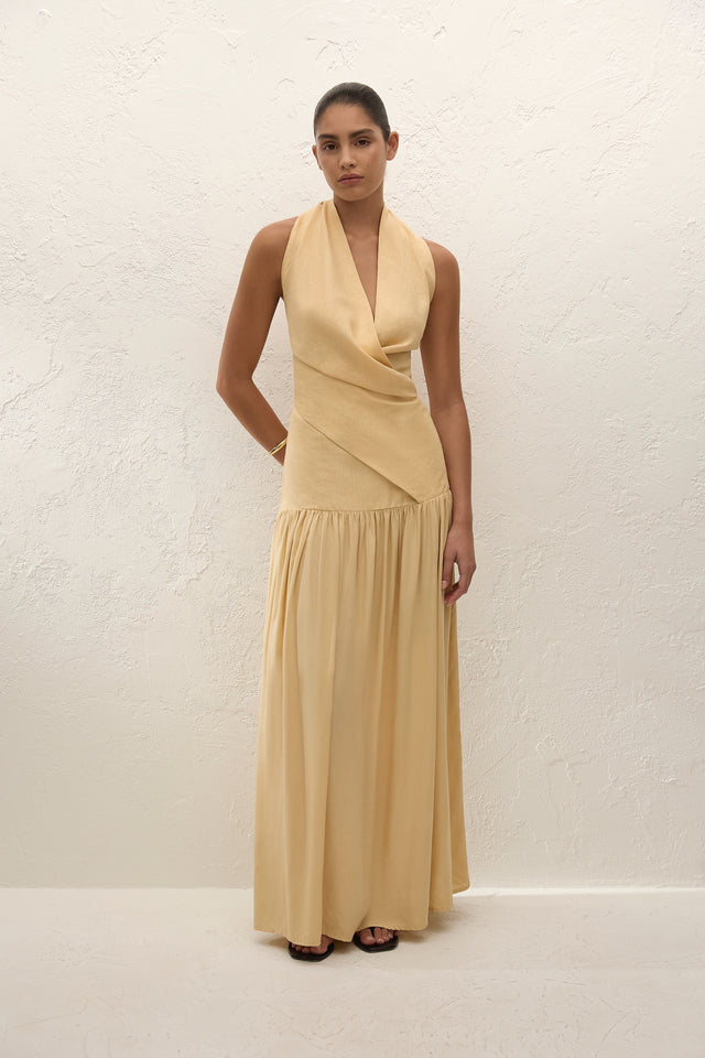 blanca cotton maxi dress BLANCA Hera Maxi Dress Parchment Cotton