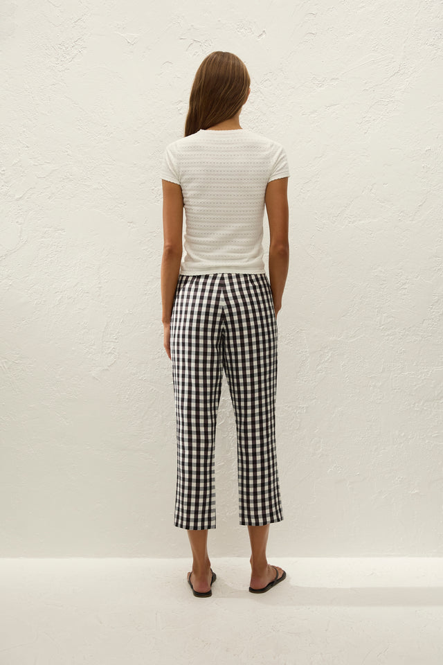 Iria Capri Pant Gingham Black