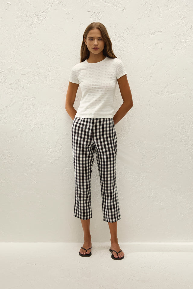 Iria Capri Pant Gingham Black