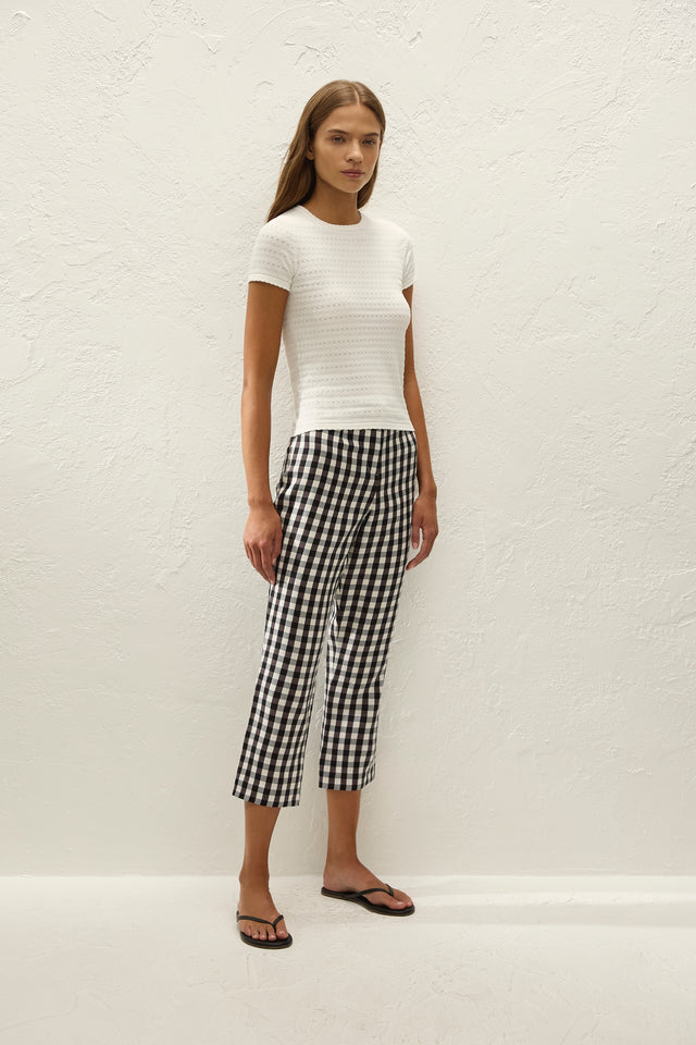 Iria Capri Pant Gingham Black