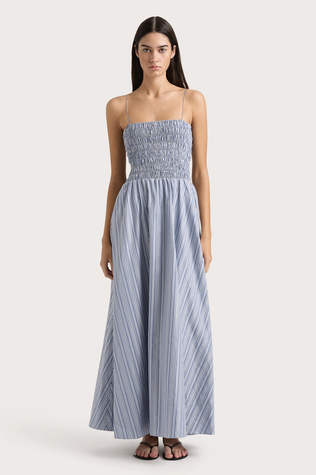 Lida Maxi Dress Blue Stripe