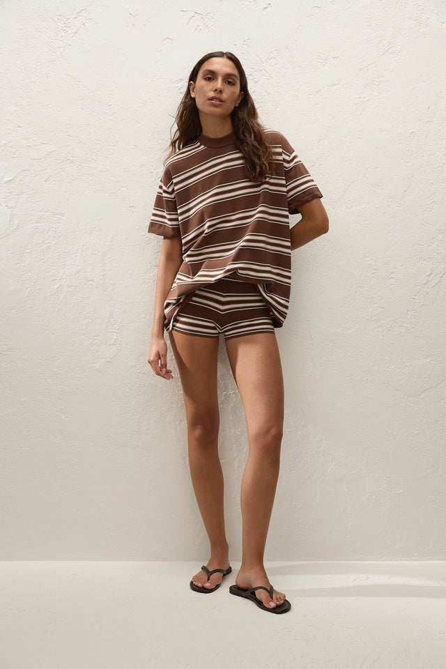 Le Paz Top Ombre Stripe Macro Carob