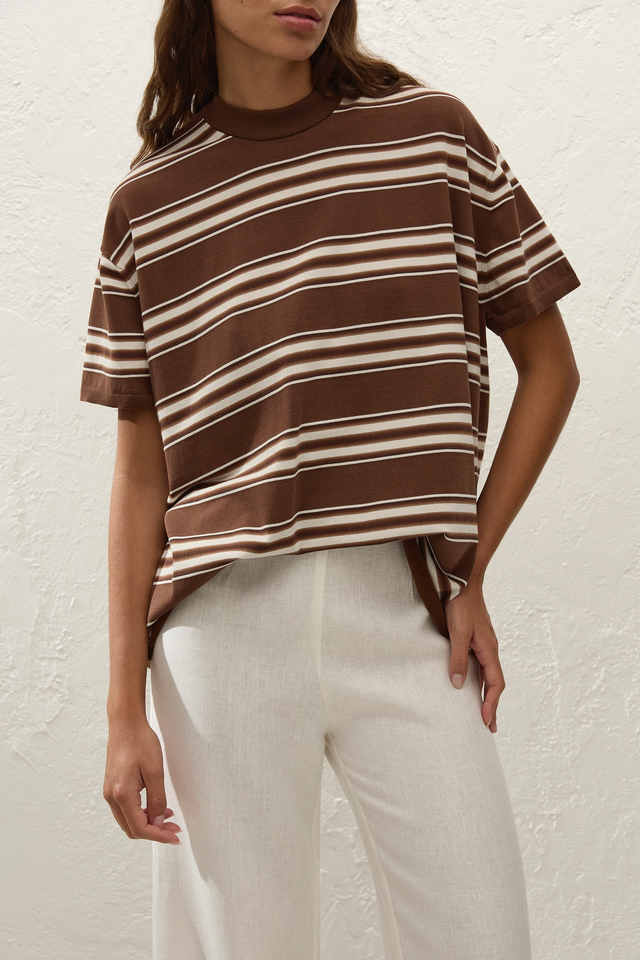 Le Paz Top Ombre Stripe Macro Carob