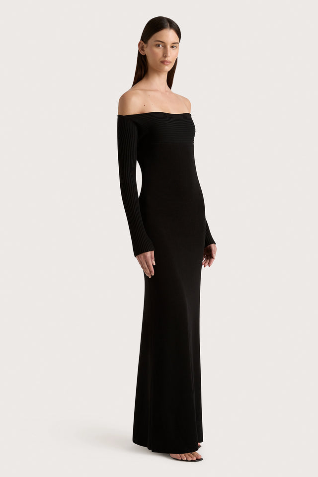 Selene Knit Maxi Dress Black