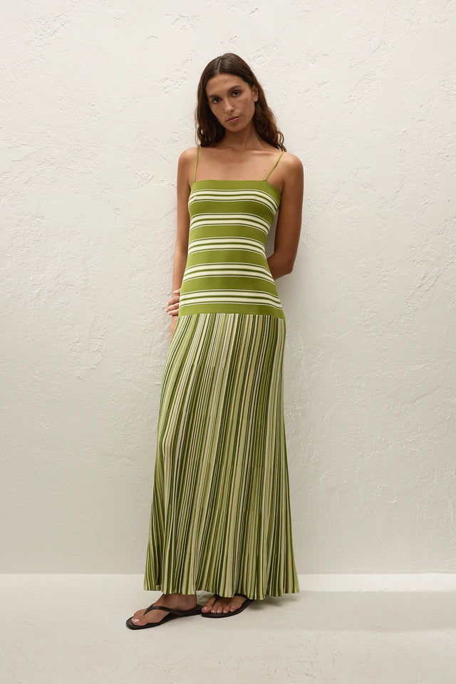 Esenia Knit Dress Ombre Stripe Macro Juniper
