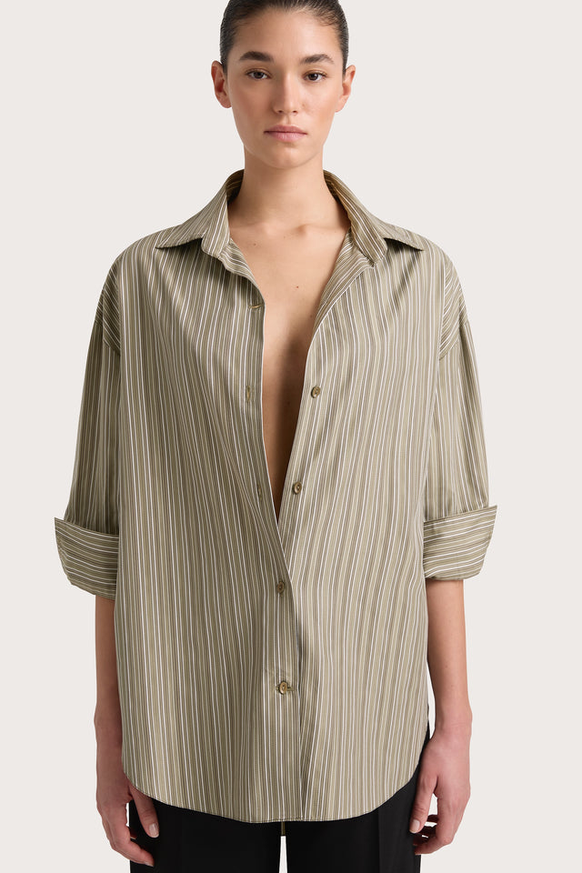 En Vau Shirt Khaki Stripe