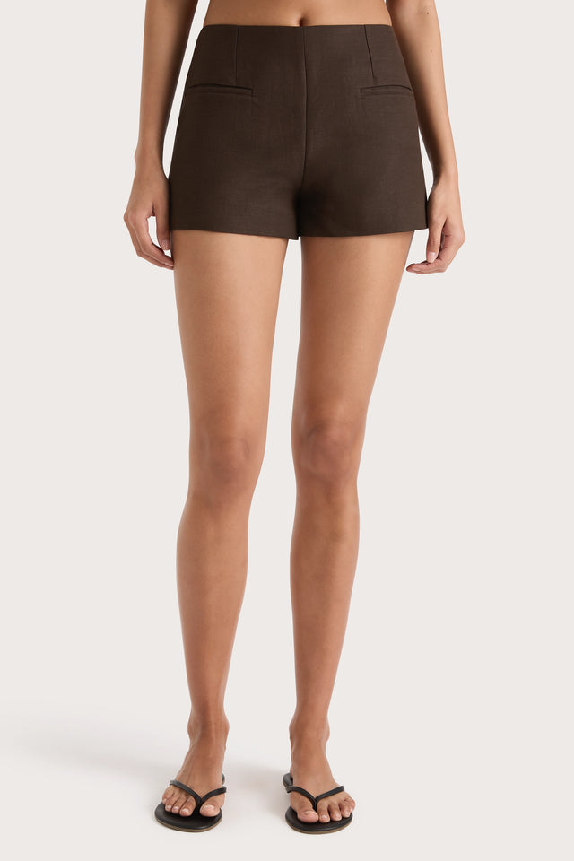 Florine Mini Shorts Chocolate