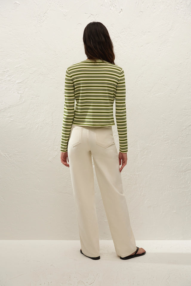 Cinta Cardigan Ombre Stripe Micro Juniper