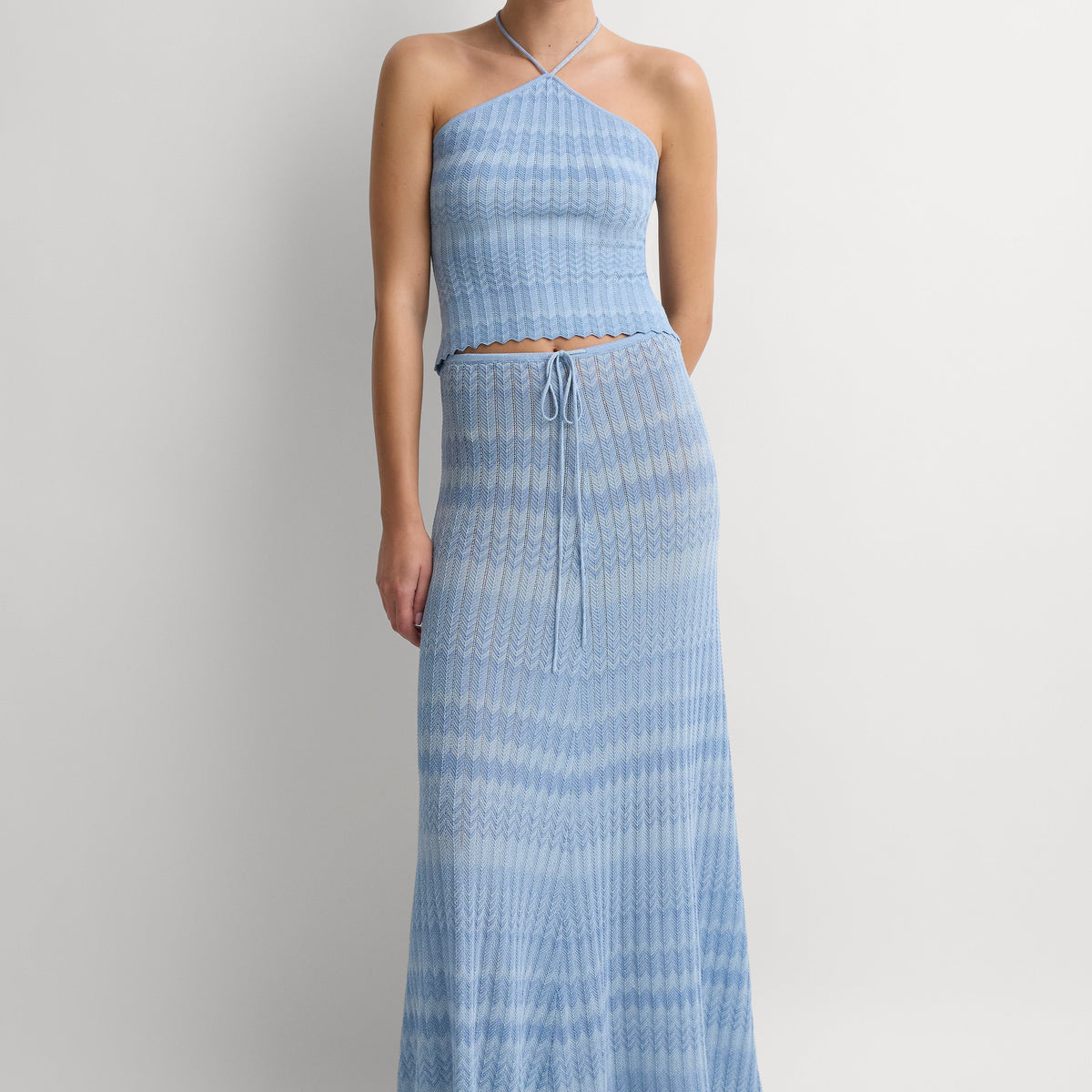 Ria Skirt Light Blue Chevron $272 ($340) + more up to 20% off Faithfull the Brand final sale
