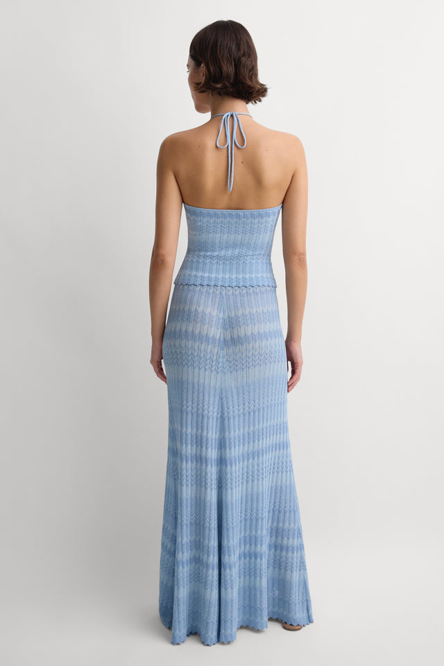 Ria Skirt Light Blue Chevron