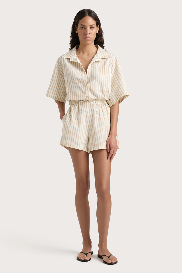 Faia Playsuit Shadow Stripe Butter