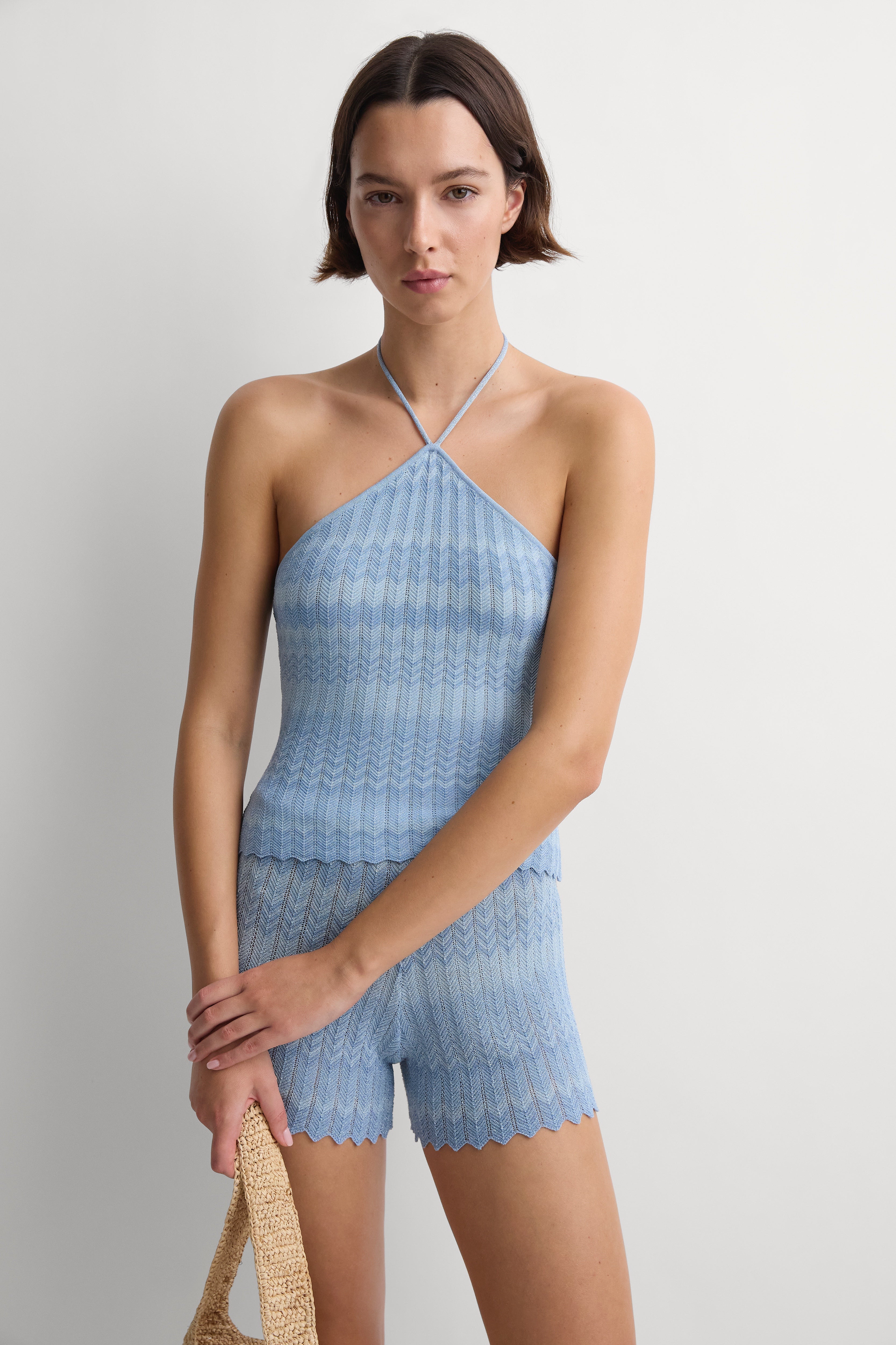 Ria Top Light Blue Chevron - Faithfull the Brand INT