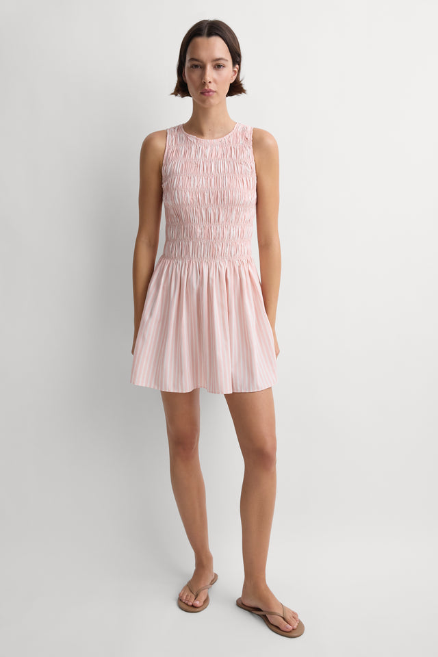 heidi mini dress Heidi Mini Dress Carmen Stripe Peony White
