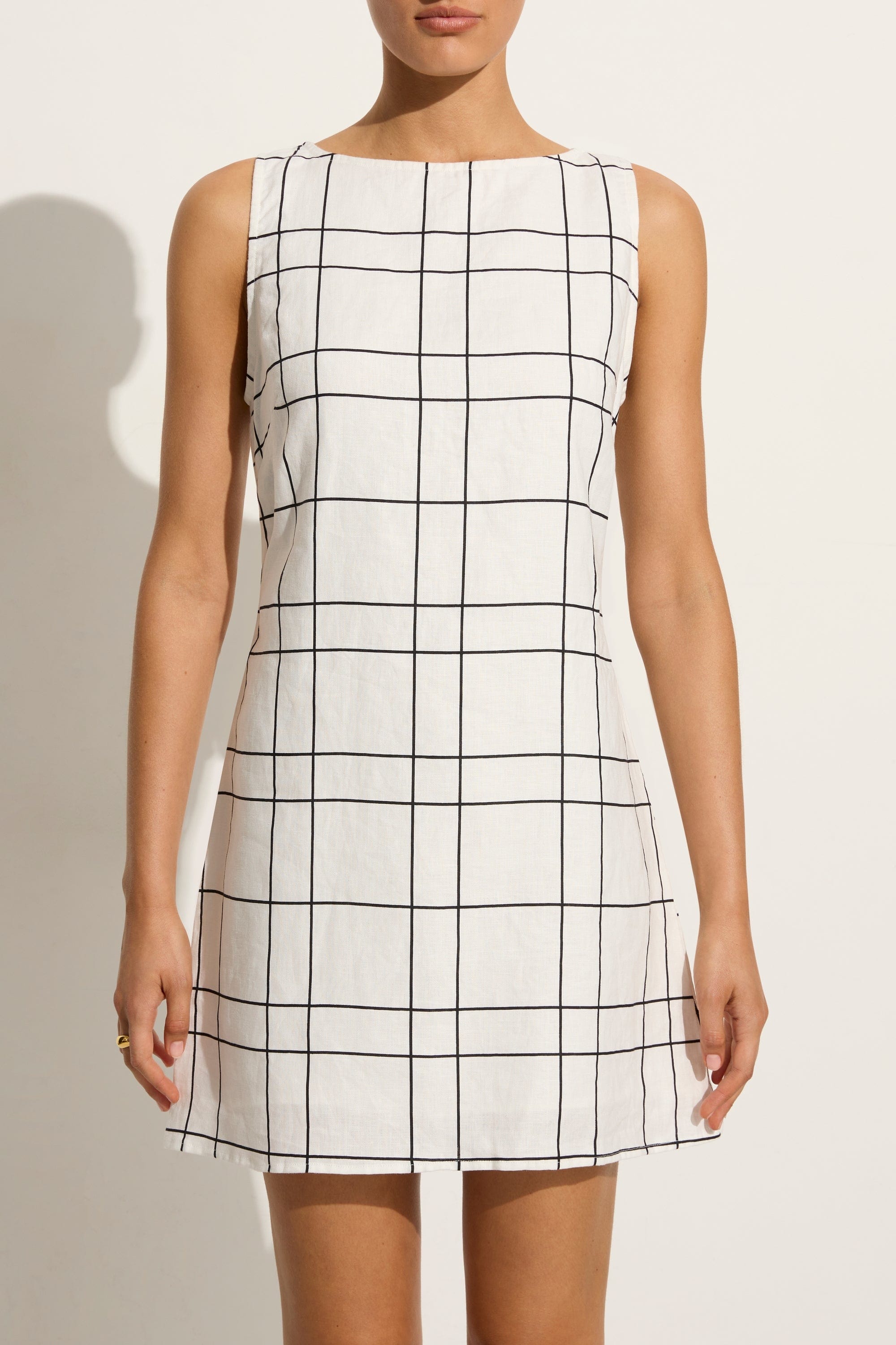 Lui Mini Dress Letizia Check White - Faithfull the Brand