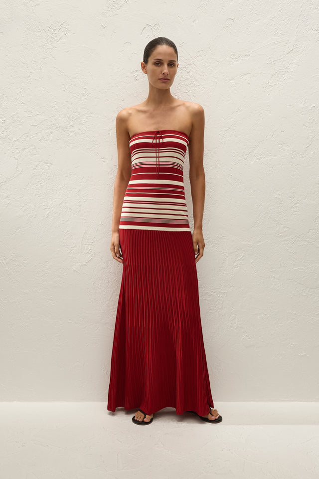Valmir Maxi Dress Valdemar Stripe Red Ochre