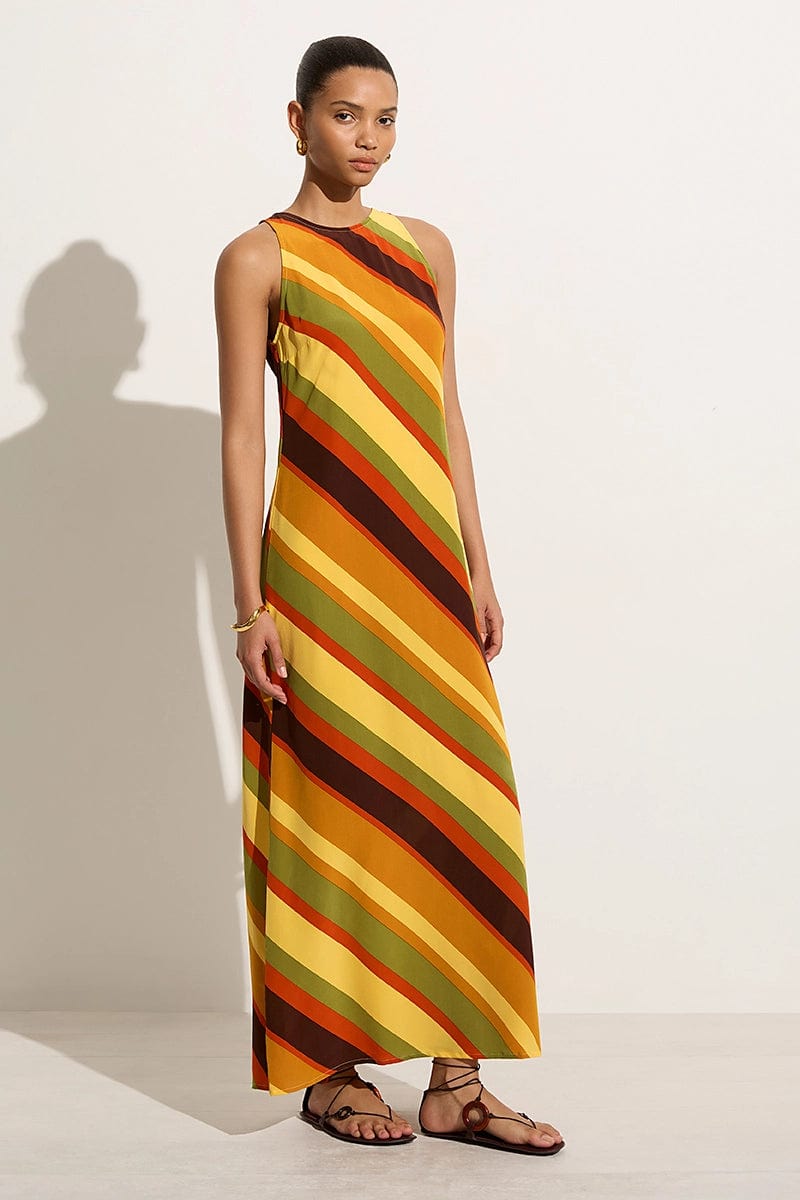 Esposende Midi Dress Cisco Stripe Sun - Faithfull the Brand