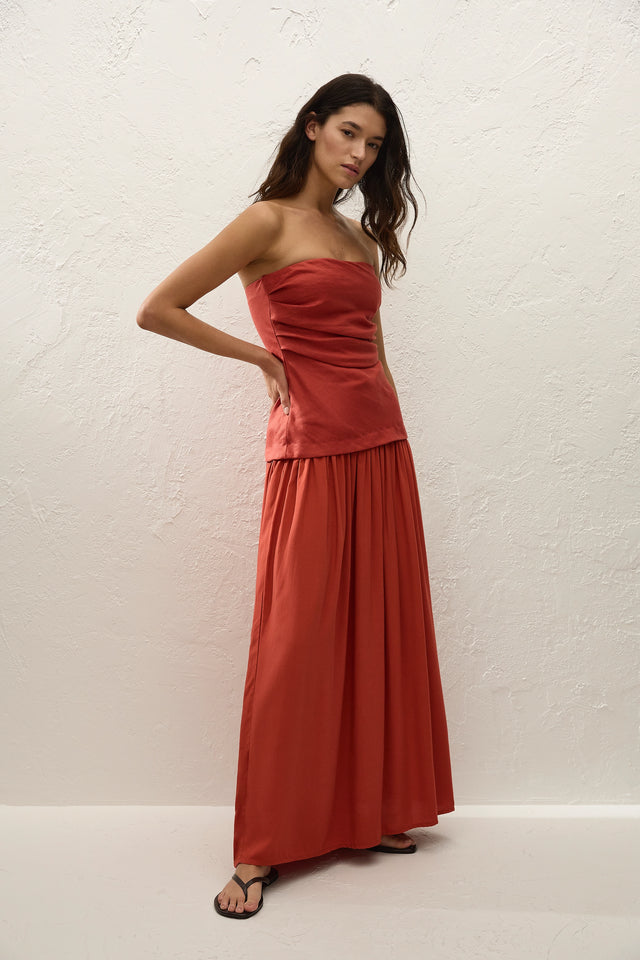 Hedy Maxi Dress Dusty Tomato