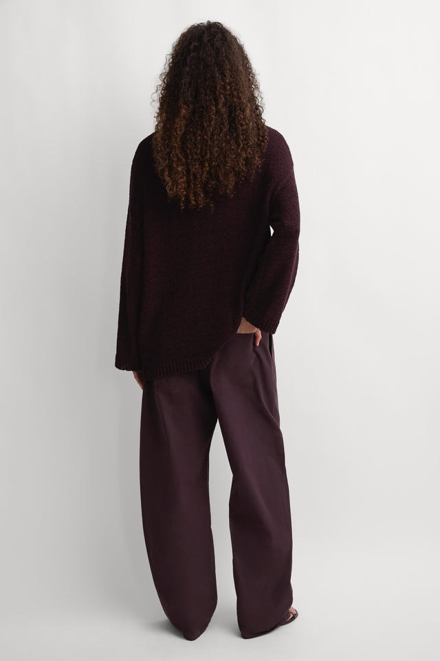The Fisherman Knit Jumper Prune