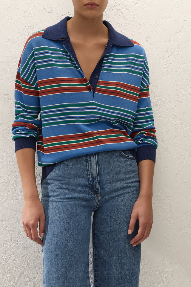 Harlow Oversized Polo Juan Stripe