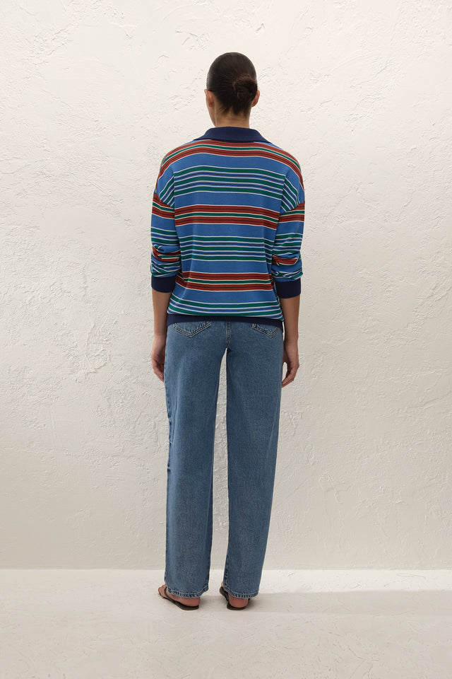 Harlow Oversized Polo Juan Stripe