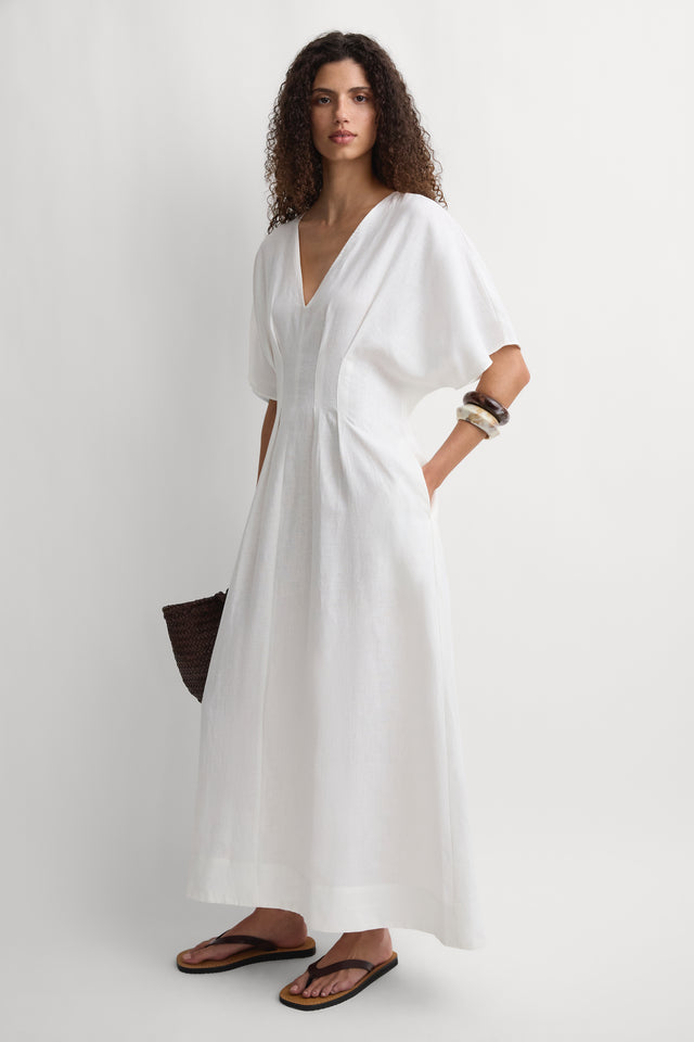 white kimono maxi dress white kimono maxi dress Hana Linen Kimono Dress