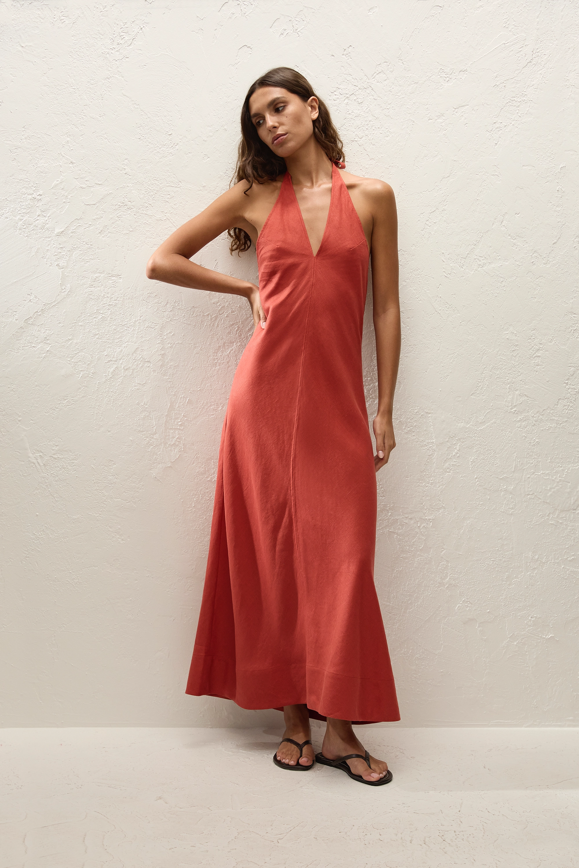 Amara Midi Dress Dusty Tomato, S / Dusty Tomato