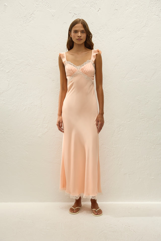 pink silk dress vintage Faithfull | Women's Sella Maxi Dress Vintage PINK