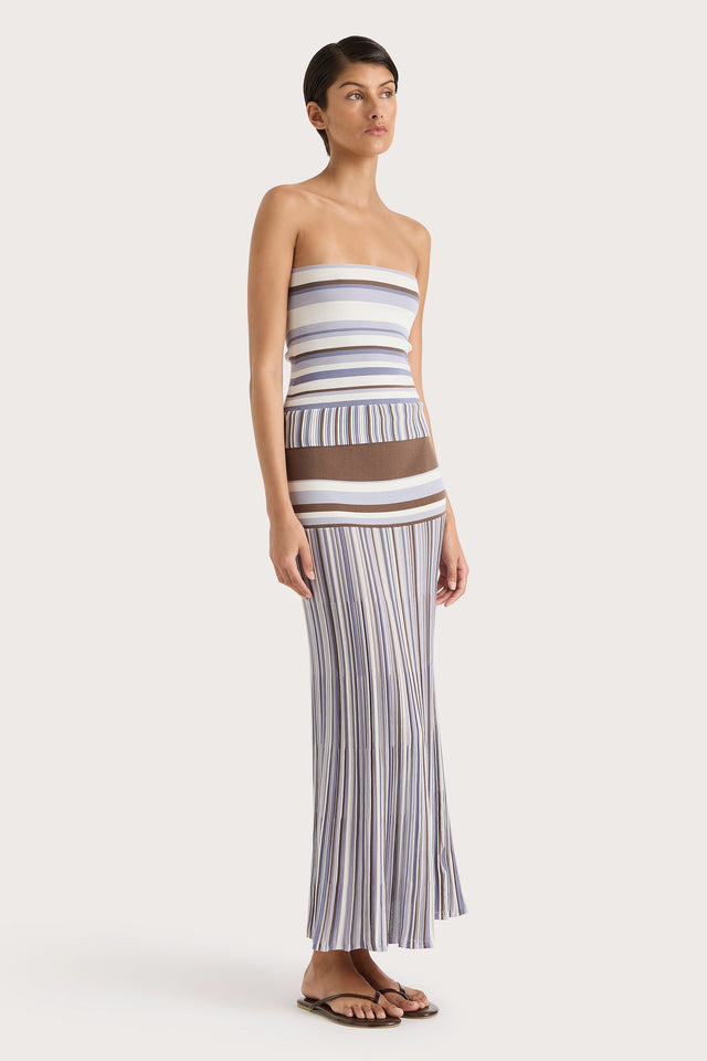 Citara Skirt Pale Blue Stripe