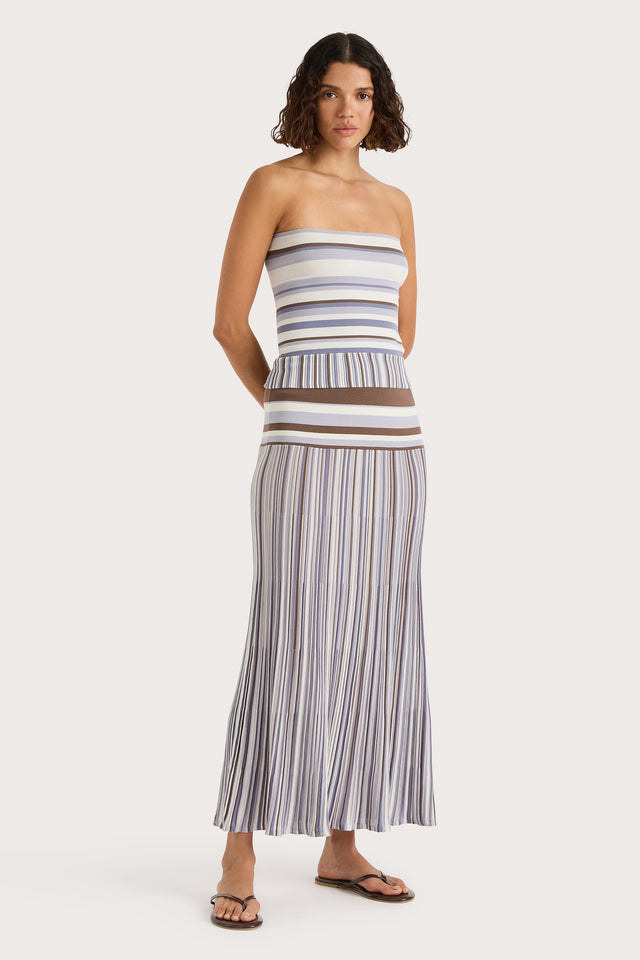 Citara Skirt Pale Blue Stripe