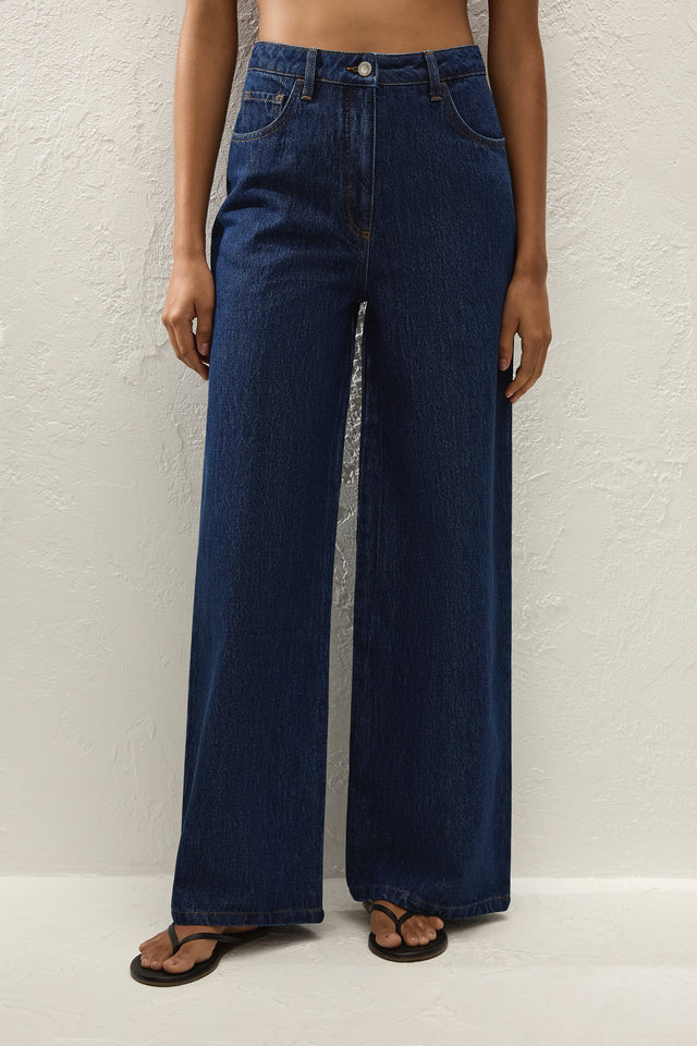Quinta Wide Jean Dark Indigo