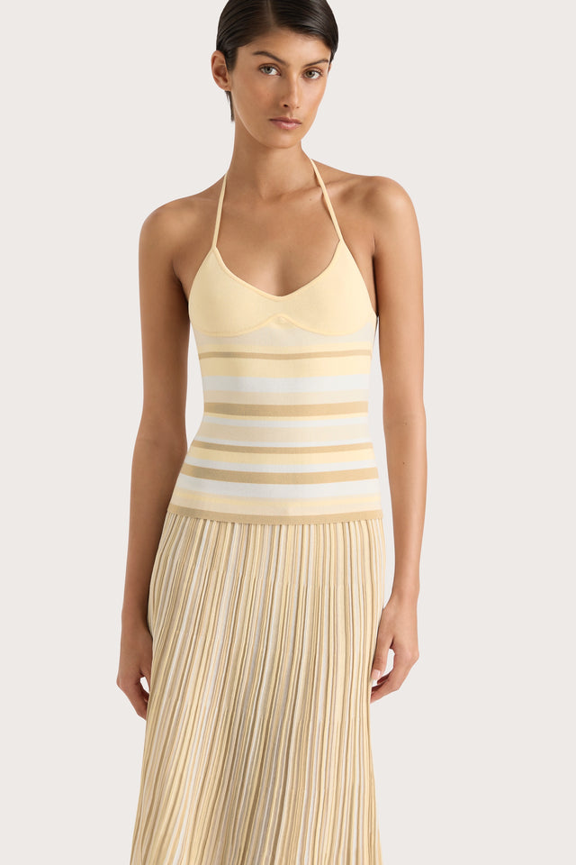 Citara Drawstring Skirt Butter Stripe