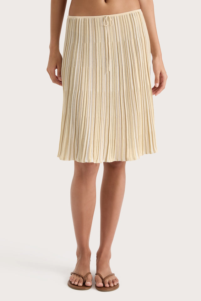 Citara Drawstring Skirt Butter Stripe