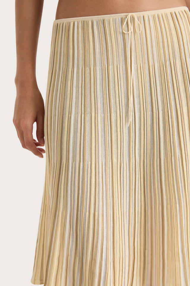 Citara Drawstring Skirt Butter Stripe