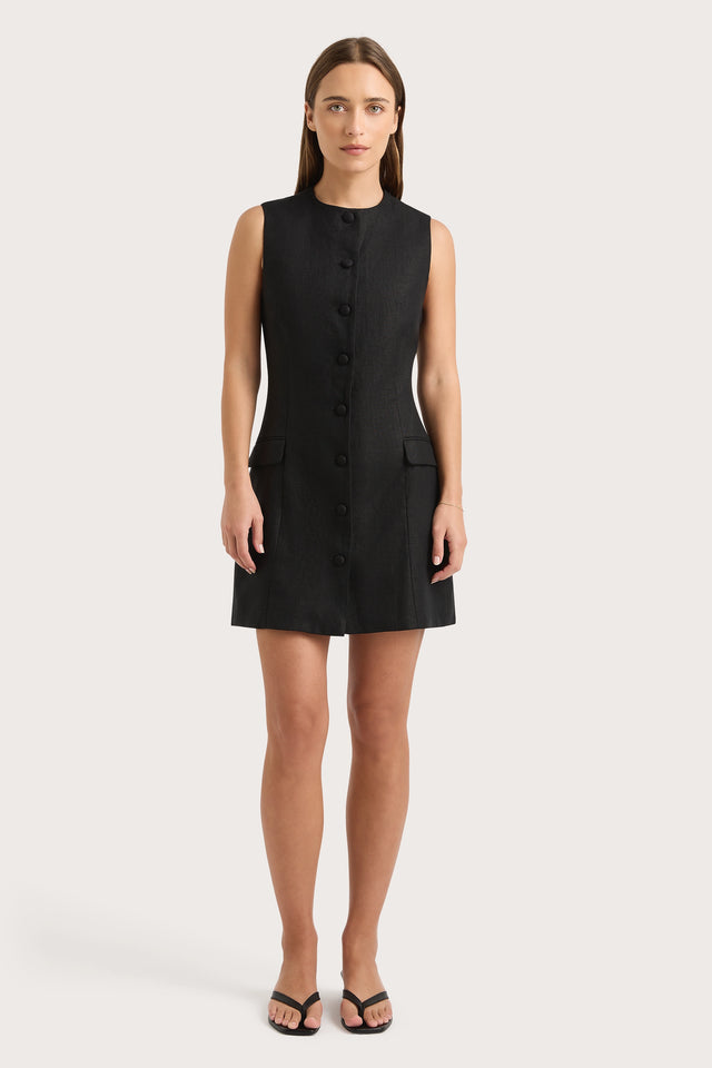 Faithfull | Women's Jane Mini Dress Black - Final Sale | XS Faithfull | Women's Jane Mini Dress Black - Final Sale | XS