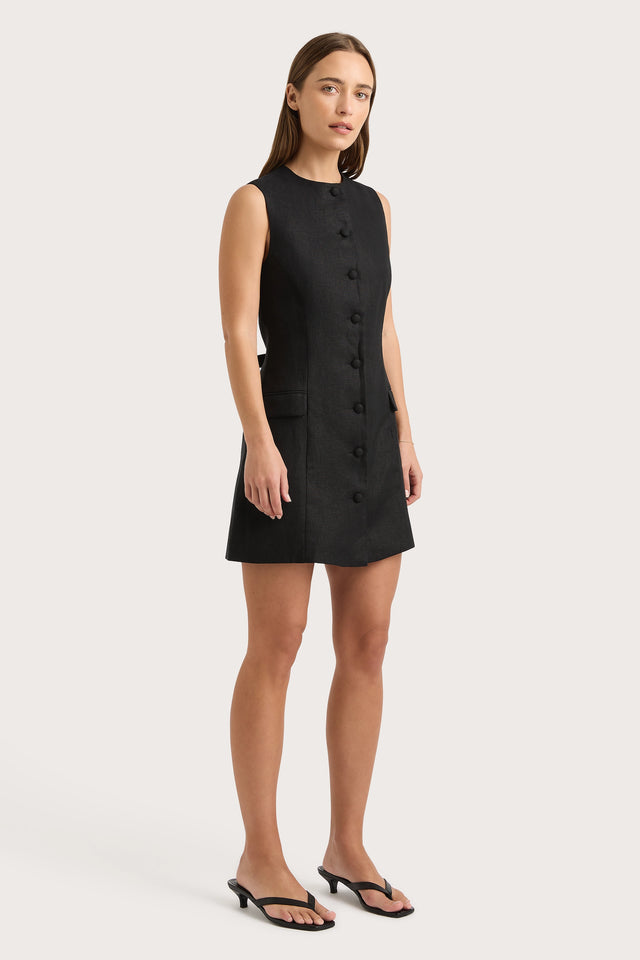 Faithfull | Women's Jane Mini Dress Black - Final Sale | XS Faithfull | Women's Jane Mini Dress Black - Final Sale | XS
