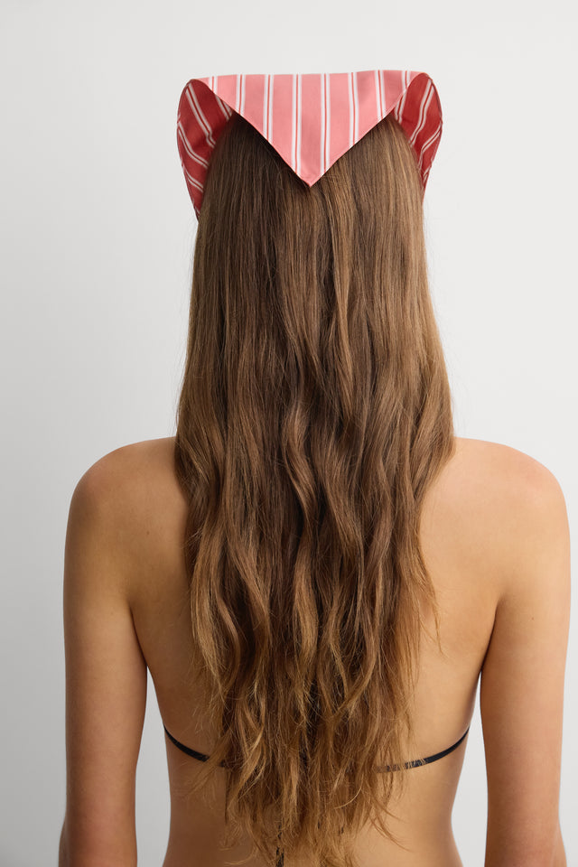 Lucia Head Scarf Ombre Stripe Cherry