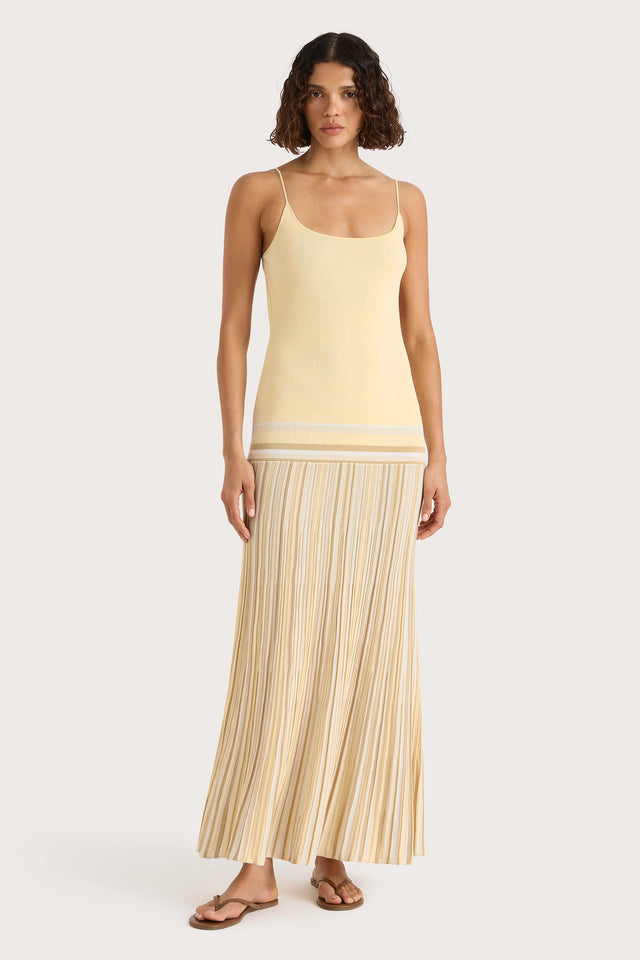 Citara Maxi Dress Butter Stripe