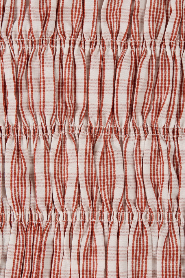 Cales Top Paloma Check Cinnamon White