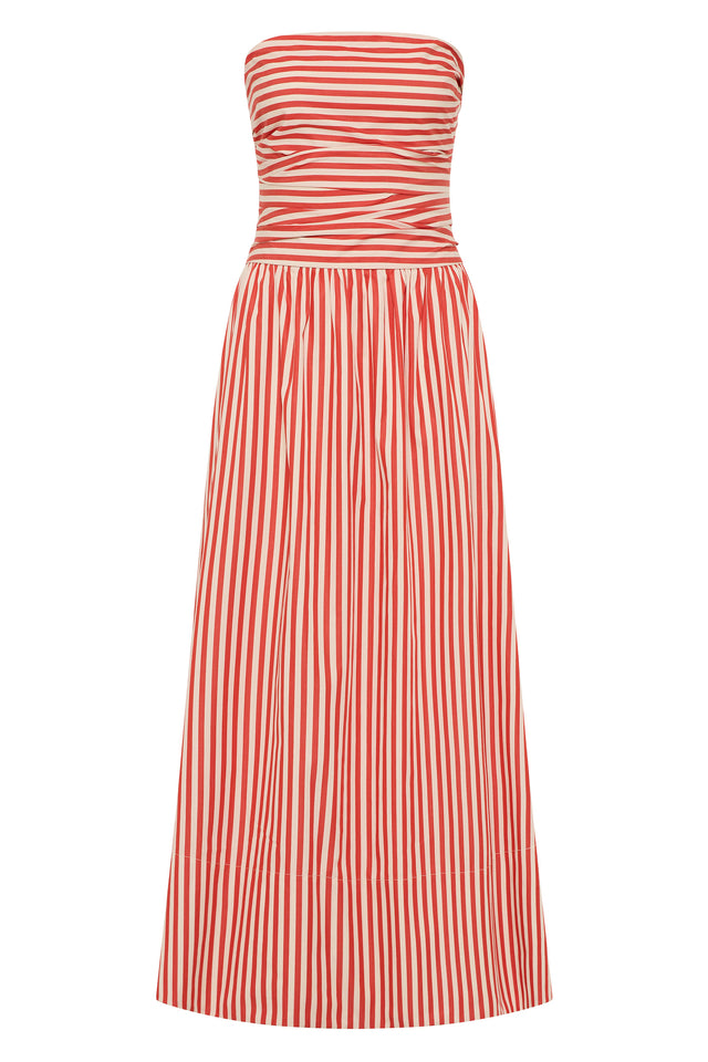 Vera Maxi Dress Orozco Stripe Dusty Tomato