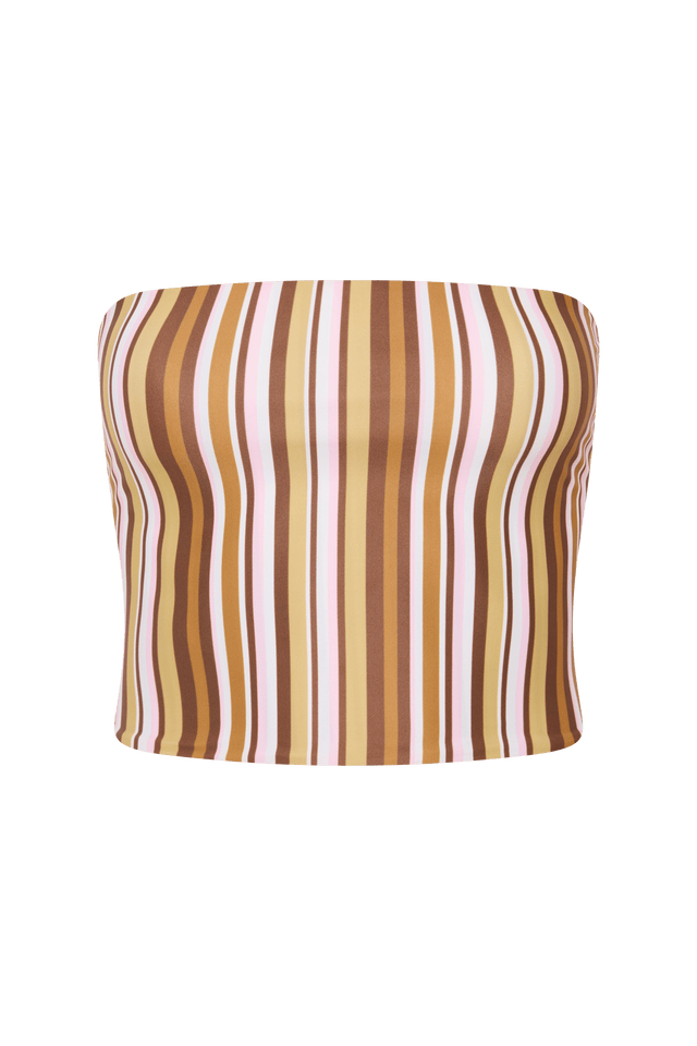 Jean Swim Top Terracotta Stripe