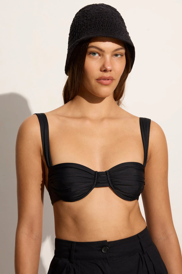 Cala Bianca Crochet Hat Black - Faithfull the Brand Cala Bianca Crochet Hat Black - Faithfull the Brand