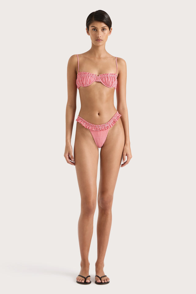 Esterel Bikini Bottom Gingham Red