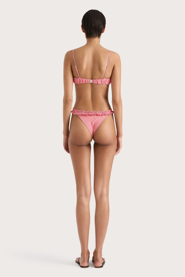 Esterel Bikini Bottom Gingham Red