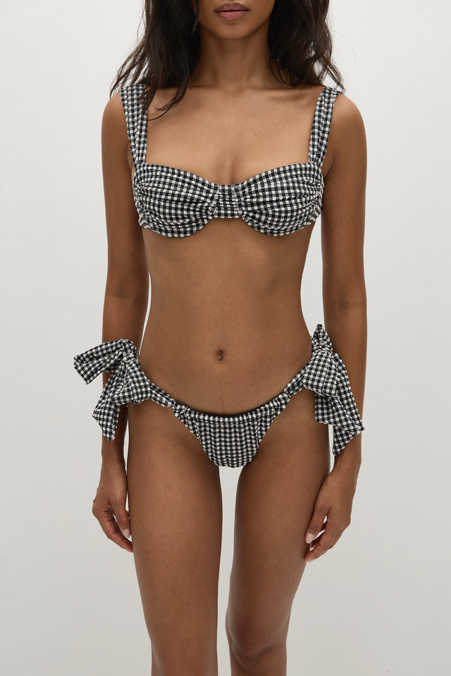 Costa Bikini Bottom Seersucker Gingham