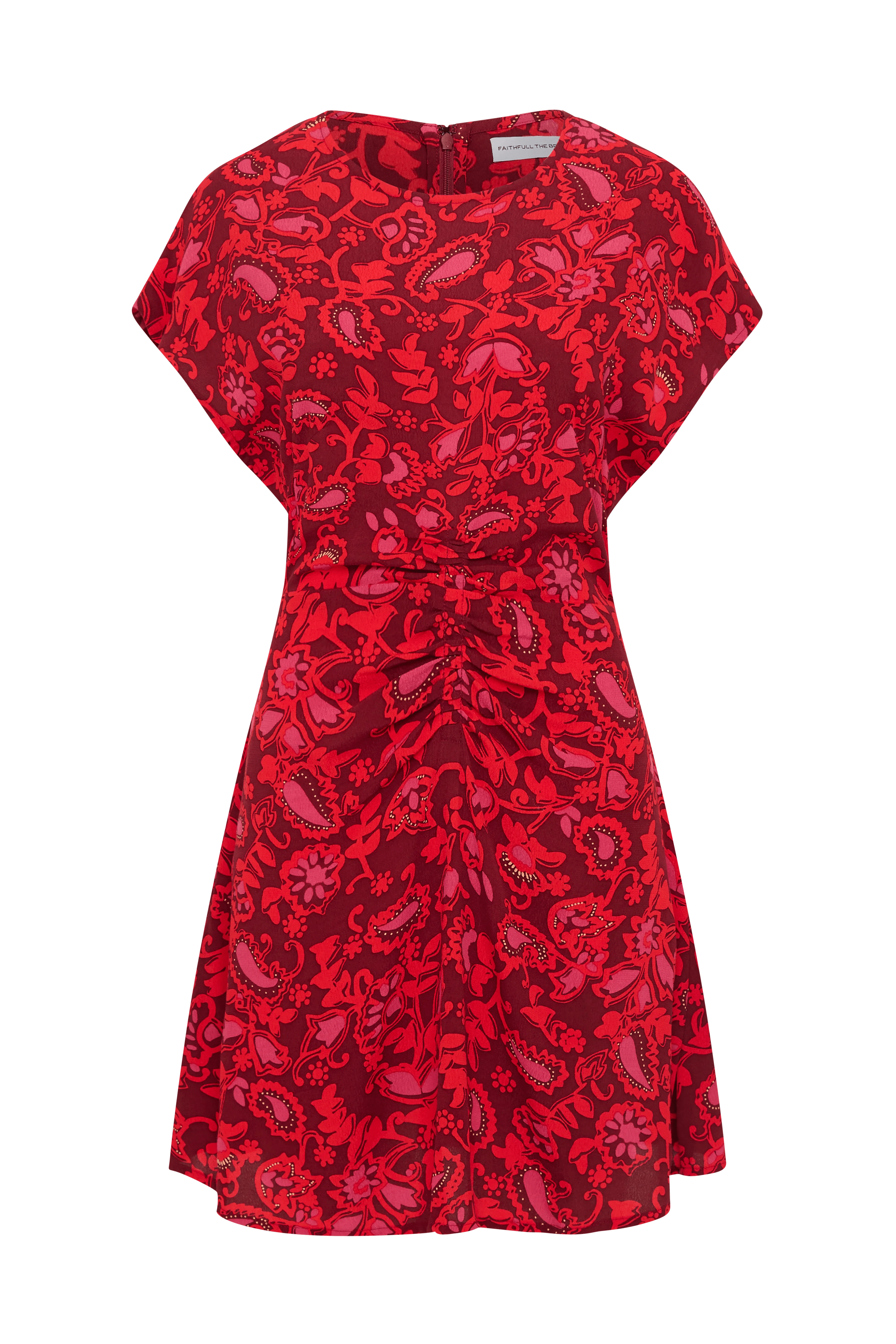 Celestina Mini Dress Selcetta Paisley Red - Faithfull the Brand