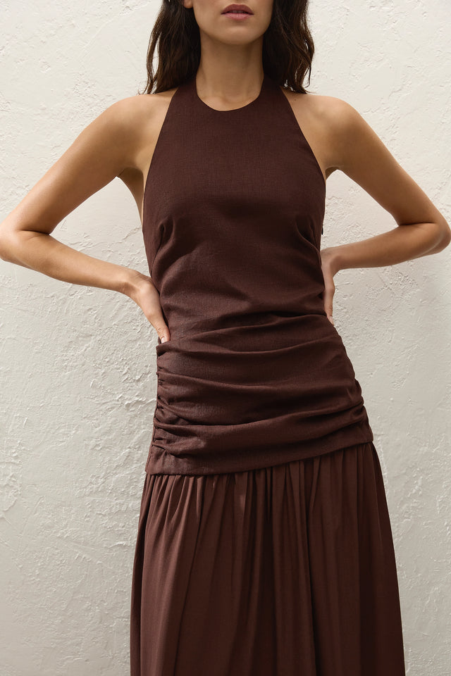 Tali Maxi Dress Carob - Faithfull the Brand INT Tali Maxi Dress Carob - Faithfull the Brand INT