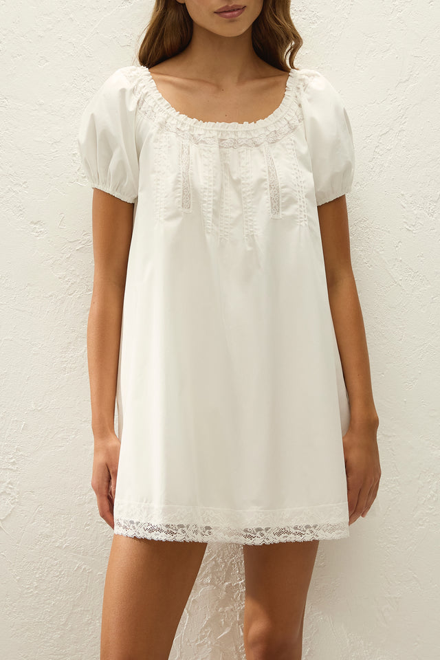 Galle Mini Dress Ixora Lace White